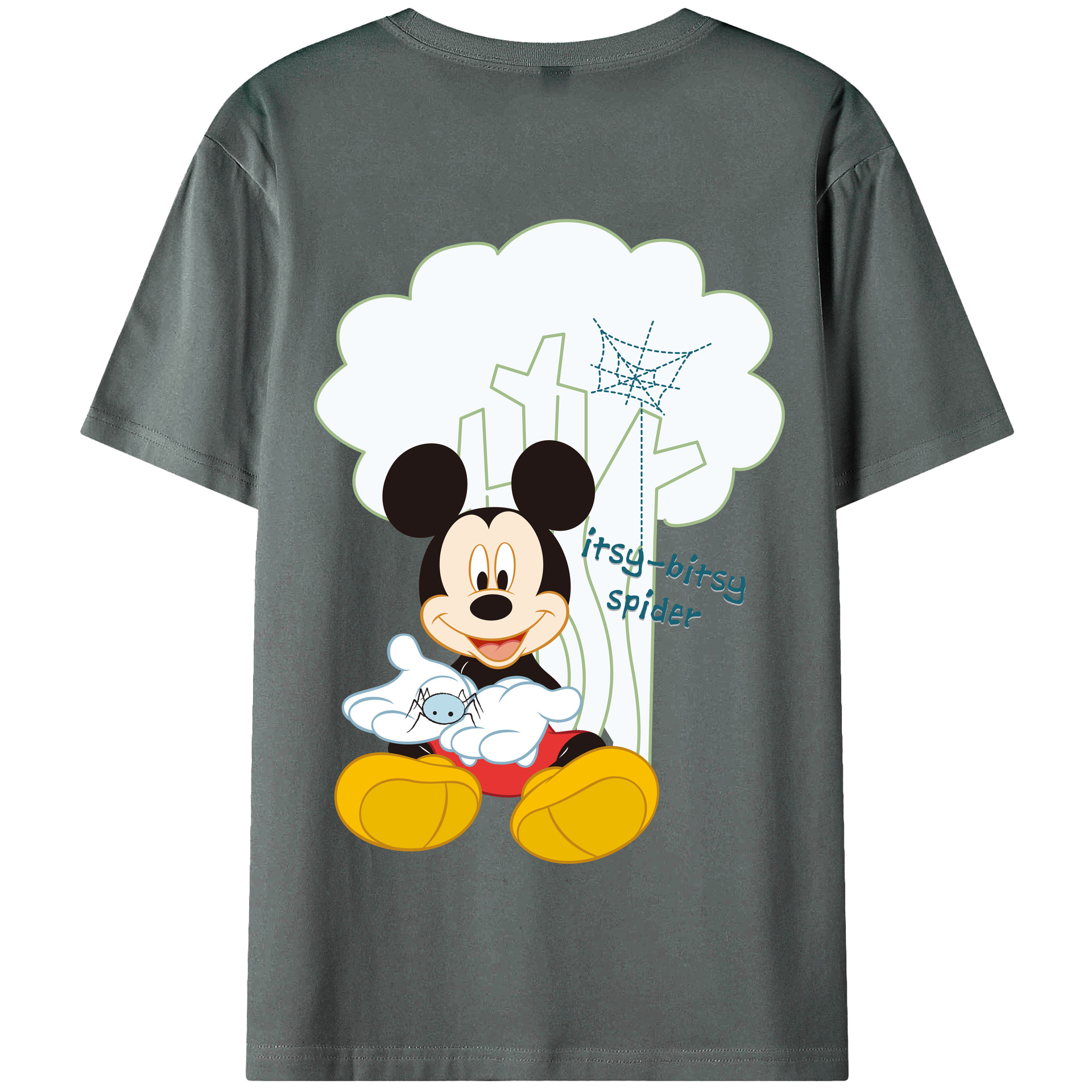 （画像用） ミッキーマウス Mickey Mouse 綿100％半袖Tシャツ（背面プリント）